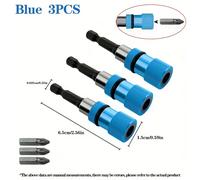 TEMU Juego de 3 puntas de destornillador magnéticas con profundidad de tornillo ajustable, puntas de destornillador para paneles de yeso con vástago hexagonal de y cabeza Phillips, azul
