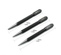 TEMU Juego de 3 Punzones Metálicos de 1.5/2/3 mm con Antideslizantes de 3.98 Pulgadas - Herramientas para y Perforación en Acero