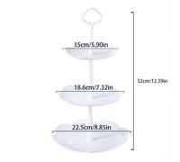 TEMU Juego de 3 soportes para postres de 3 niveles, para frutas, cupcakes, tazas de plástico blancas, tartas, postres, frutas, bufé de dulces, bandeja de servir ( 3 piezas)