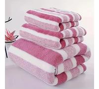 TEMU Juego de 3 toallas de baño a rayas azules y blancas - Microfibra ultrasuave y superabsorbente - toalla de baño, toallas de y paños de - Sin pelusa, color beige - Para uso doméstico y