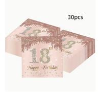 TEMU Juego de 30 servilletas para 18.º , "Chica" 18.º en , servilletas de papel desechables para bebidas, adecuadas para fiestas de 18.º , servilletas de para adultos para Halloween y Navidad