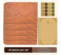 TEMU Juego de 30 Sobres Elegantes Vintage: 10 Hojas de Papelería con Encabezado, 10 Sobres para Tarjetas Pegatinas Redondas con Diseño , para Invitaciones a Familiares, y en Celebraciones de y Fiestas