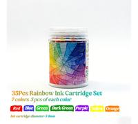 TEMU Juego de 35 cartuchos de tinta de (5 piezas por color). Escritura , colores intensos. Diámetro del de tinta: 3.5 mm. Adecuado para , oficinistas y escritura diaria con pluma estilográfica.