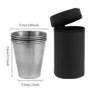 TEMU Juego de 4/6 vasos de acero inoxidable para exteriores, ideales para viajes, diseñados para whisky y vino, con una portátil, disponibles en tamaños de 30 ml y 70 ml