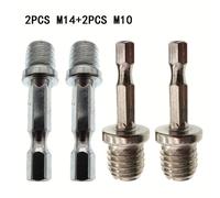 TEMU Juego de 4 adaptadores de varilla hexagonal para taladros eléctricos a brocas para pulidoras, varillas de conexión M10, M14 para piezas de herramientas eléctricas