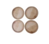 TEMU Juego de 4 bandejas para velas, bandeja de madera para velas, de madera, diámetro de 3.07 pulgadas, bandeja de decoración para velas, para velas para el hogar de , bandeja decorativa
