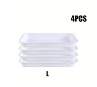 TEMU Juego de 4 bandejas rectangulares de plástico multifuncionales de estilo nórdico para decoración del hogar, para fiestas, barbacoas, lonches escolares y más - Duraderas y