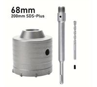 TEMU Juego de 4 brocas de corona para hormigón de 30-68 mm con vástago SDS Plus de 200 mm para perforación en hormigón, cemento, ladrillo, piedra y paredes