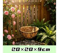 TEMU Juego de 4 cestas colgantes de metal para plantas de exterior con revestimiento de de coco. cestas colgantes para flores son adecuadas para jardines y patios