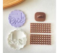 TEMU Juego de 4 cortadores de galletas de con sellos de números y - Sello para galletas, pasteles de fondant, decoración de pasteles, glaseado, cupcakes, plantilla de arcilla, ideal para fiestas de