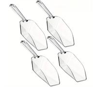 TEMU Juego de 4 cucharas de hielo de plástico transparente, cucharas acrílicas pequeñas para bufés de dulces y latas, cucharas de comida de cocina multiusos para café, té, y postres de boda