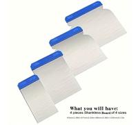 TEMU Juego de 4 espátulas para masilla, raspador y herramienta para rellenar de acero al carbono 45#, 2/3/4/5 pulgadas, para papel tapiz/acabado de paneles de yeso/trabajo de apliques