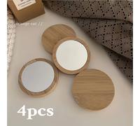 TEMU Juego de 4 espejos de madera portátiles para viaje - Espejo de belleza compacto de , ideal para cualquier temporada