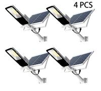 TEMU Juego de 4 farolas solares con control remoto, 6000 mAh IPX7, 6500K regulables, 345 LED, luces solares de exterior para jardín, , garaje, patio, acera, , 4/3/2/1 piezas