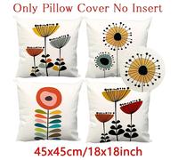 TEMU Juego de 4 fundas de cojín geométricas florales - Fundas decorativas para sofá y dormitorio, con cierre de cremallera, lavables a máquina, en