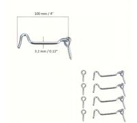 TEMU Juego de 4 Ganchos para Ventana Giratorios de 1/4", Gancho para Puerta con Tornillo de Montaje, Gancho Antiguo para Ventanas