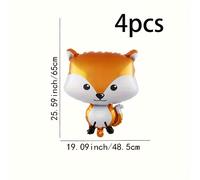 TEMU Juego de 4 Globos de Aluminio con Temática Animal para de , Incluyendo Koala, Elefante, León, Zorro, Perfectamente Adecuado para Decoración de de Temática de Animales