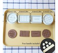TEMU Juego de 4 Moldes para , Prensa Manual para Galletas de Copo de Nieve, Sello para Postres, Decoración para Hornear Chocolate y Sándwiches Caseros, Suministros para