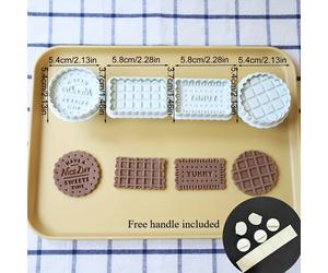 TEMU Juego de 4 Moldes para , Prensa Manual para Galletas de Copo de Nieve, Sello para Postres, Decoración para Hornear Chocolate y Sándwiches Caseros, Suministros para