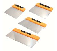 TEMU Juego de 4 Paletas de Acero Inoxidable - Raspadores de Metal con Agarre para Yeso y Papel Pintado, Herramienta DIY para Decoración y Reparación, Ideal para Halloween y Navidad