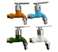 TEMU Juego de 4 piezas de grifo de 1/2" para lavadora de pared con conector rápido para manguera de plástico, grifo universal para jardín y , para renovación del hogar y reemplazo de grifos