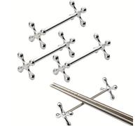 TEMU Juego de 4 piezas de posavasos de metal para palillos, cucharas, tenedores y cuchillos. Adorno de mesa artesanal de metal (plateado)