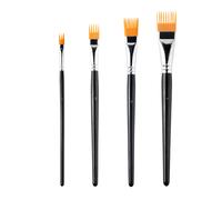 TEMU Juego de 4 pinceles de cerdas de nylon para acuarela y acrílico, pelo sintético, virola de latón, mango lacado , disponibles en múltiples tamaños