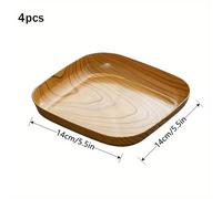 TEMU Juego de 4 Platos Elegantes para Aperitivos con de Madera - Bandejas de Servir Estilosas para Sushi, Desayuno, Frutas Secas y Más - Perfectos para las Celebraciones del Eid al-Fitr, Bandejas para