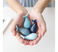 TEMU Juego de 4 soportes de cerámica para palillos de ballena azul / soportes para cubiertos, soportes para palillos de animales y cuchillos, decoración de mesa