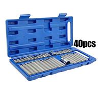 TEMU Juego de 40 puntas para destornillador de impacto, acero S2, puntas hexagonales largas/cortas y Torx, adaptadores de 1/2 y 3/8 , herramientas duraderas para destornillador