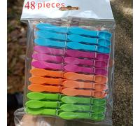 TEMU Juego de 48 pinzas para ropa de plástico resistente en varios colores, clips de duraderos para secar , juegos de pinzas multiusos para lavandería y colgar fotos