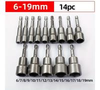 TEMU Juego de 5/10/14 piezas de llave de impacto con imán, destornillador de cabeza hexagonal de 1/4", adaptador de broca para taladros y llaves de impacto.
