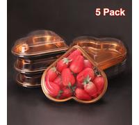 TEMU Juego de 5 Bandejas de Plástico de con Tapas Abatibles - Contenedores Redondos Grandes de PET para Frutas, Sushi, Tablas de Queso, Fiestas - Bandejas Elegantes, Regalo Ideal para Fiestas, ,