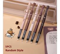 TEMU Juego de 5 bolígrafos de gel de secado rápido con temática de café, bolígrafos de gel de , punta antimanchas, para notas, dibujar, uso escolar y de oficina, para , Navidad