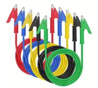 TEMU Juego de 5 Cables de Prueba con Pinzas de y Conectores Aislantes para Pruebas Eléctricas, Multímetro y Otros Conectores de Prueba, Cables de Prueba, 5 Colores, 3.3 Pies/1 Metro