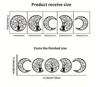 TEMU Juego de 5 Calcomanías de Pared Árbol de , Pegatinas de , Decoración de Luna Mandala, Estético Bohemio de Luna, Calcomanías de Vinilo Autoadhesivas y Removibles para Dormitorio, Sala, , , Oficina