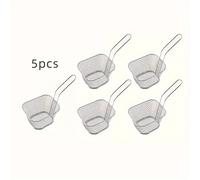 TEMU Juego de 5 Cestas de Acero Inoxidable para Freír de Uso Comercial y Doméstico con Colador de Malla - Ideal para Restaurantes, Cafés, Freír Pollo, , Pasta, Empanadas, Pizza - Equipo de Servicio