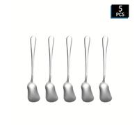 TEMU Juego de 5 cucharas de acero inoxidable para helados, postres, , remover, café, té y , con espejo y aptas para lavavajillas