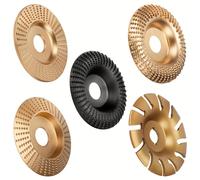 TEMU Juego de 5 discos de tallado de madera para amoladoras angulares, compatibles con amoladoras angulares de 4" o 4 1/2" con eje de 5/8", ideal para dar forma y tallar madera, para de carpintería