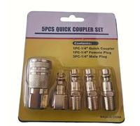 TEMU Juego de 5 Piezas, Conexión Rápida y Kit de Cilindro con Accesorios para Aire, Fittings de Latón de 1/4 NPT