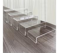 TEMU Juego de 5 piezas de expositor acrílico transparente de U para artículos pequeños, accesorios de escritorio, cosméticos, , estante de almacenamiento, expositor de al por , mesa de exhibición mini