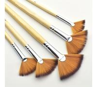 TEMU Juego de 5 pinceles, cerdas suaves de nailon, mango ergonómico de madera, ideal para pintura acrílica, de acuarela, al óleo y gouache, para artistas, profesores, y principiantes,
