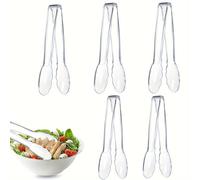 TEMU Juego de 5 Pinzas de Plástico para Servir de 9 Pulgadas, Pinzas de Servir Desechables, Pinzas de Plástico Resistentes para Ensaladas, Cocina, Buffets, Fiestas de BBQ (Transparente)
