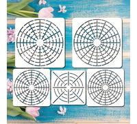 TEMU Juego de 5 Plantillas Reutilizables para Pintura Mandala, Tamaños 1/8", 1/12" y 1/16", Diseño para en Paredes, Muebles, Piedra, Madera y Proyectos Artesanales