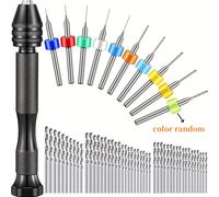 TEMU Juego de 59 Piezas de Brocas para Taladro Manual, 49 Brocas de Metal para Taladro de Herramientas Rotativas para Resina, Polímero, Madera, Manualidades, Joyería y Tallado