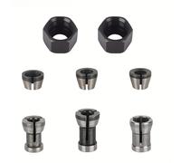 TEMU Juego de 6/8 adaptadores para brocas de - extensión de pinza de 1/4 y 8 mm, adecuado para fresadoras y grabadores, juego de pinzas precisas para taladro en carpintería