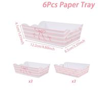 TEMU Juego de 6 bandejas decorativas en y rosa con diseño de , ideal para fiestas temáticas de , perfectas para palomitas de , celebraciones de boda, fiestas de y decoraciones de baby shower