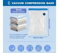 TEMU Juego de 6 bolsas de almacenamiento al vacío con compresión que ahorran , ideales para ropa, mantas, sábanas y edredones - Perfectas para la organización del hogar y viajes