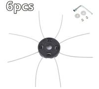 TEMU Juego de 6 cabezales de corte de césped de acero resistente, adecuado para bordear , deshierbe de jardinería, control de malezas y cortar césped, 1 cabezal de corte + 5 adicionales