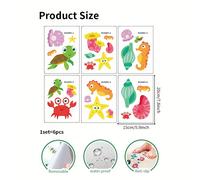 TEMU Juego de 6 pegatinas decorativas antideslizantes para bañera, con de dibujos animados de marina, y concha marina, calcomanías de PVC esmerilado para bañera de baño